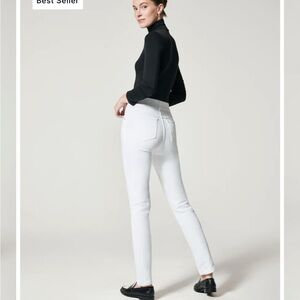 Spanx white pull on straight leg jeans